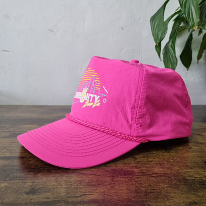 Vintage American Trucker Hat Snapback cap one size pink community beer
