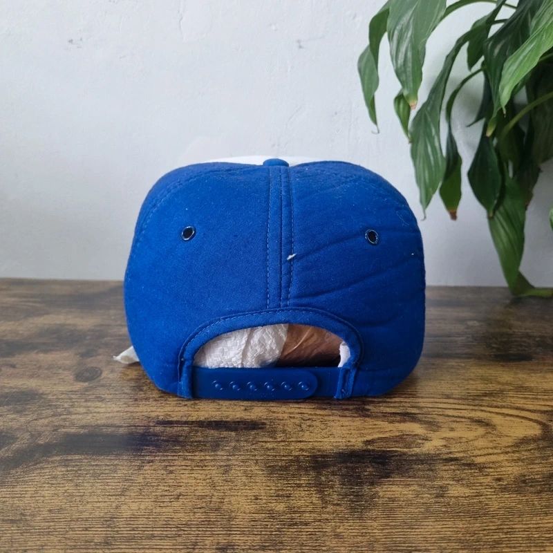 Vintage American Trucker Hat Snapback cap one size adjustable Weyerhaeuser blue white tool