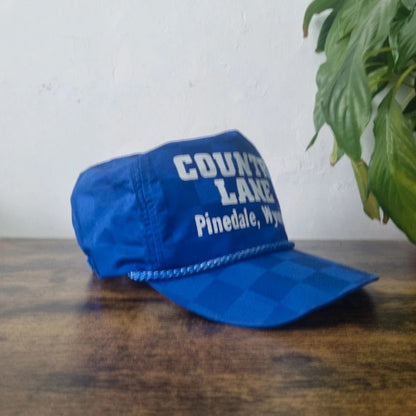 Vintage American Trucker Hat Snapback cap one size adjustable blue Country lane wyoming