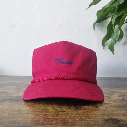 Vintage American Trucker Hat Snapback cap one size adjustable burgundy Texas