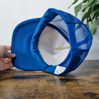 Vintage American Trucker Hat Snapback cap one size adjustable blue white water analysis