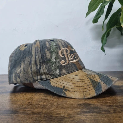 Vintage American Baseball Hat Snapback cap one size adjustable realtree camo Pesi Cola