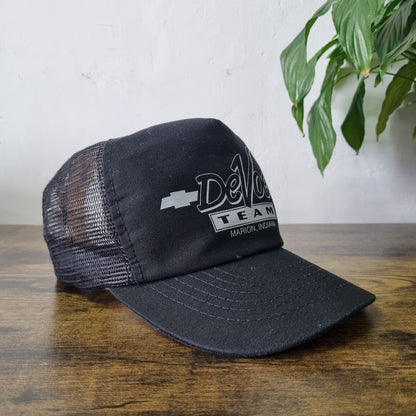 Vintage American Trucker Hat Snapback cap one size black chevrolet devoe team