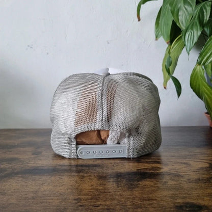 Vintage American Trucker Hat Snapback cap one size adjustable grey white smoky mountains wildlife