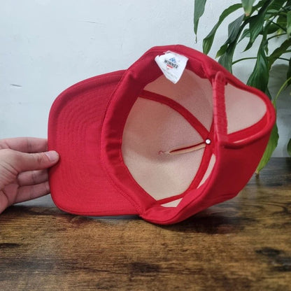 Vintage American Trucker Hat Snapback cap one size adjustable red auto parts