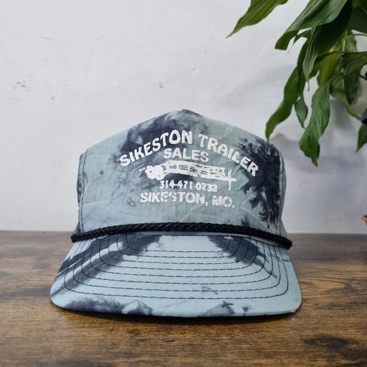Vintage American Trucker Hat Snapback cap one size adjustable blue black tie dye trailer sale