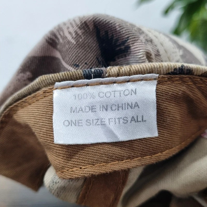 Vintage American Baseball Hat Snapback cap one size adjustable beige realtree camo foodshow 2007