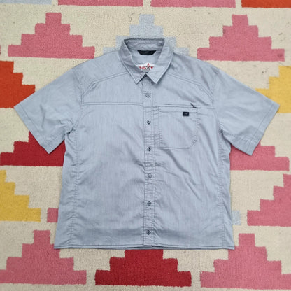 Vintage Arc'teryx Boxy Fit Cropped Shirt Short Sleeve Medium plain grey silver Button Up Skater