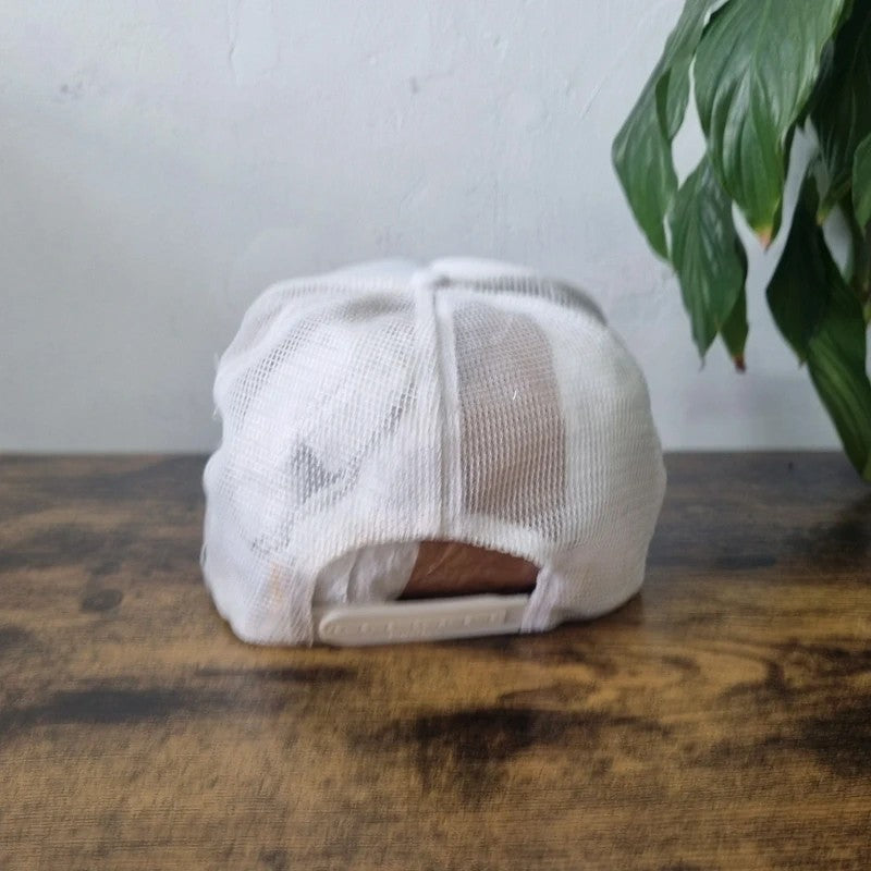 Vintage American Trucker Hat Snapback cap one size adjustable white winroc construction