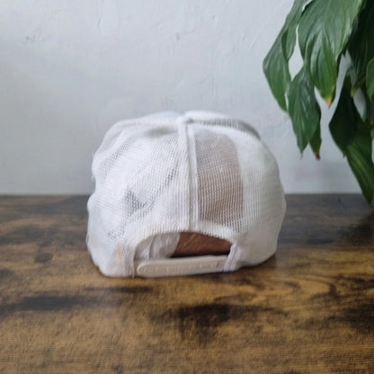 Vintage American Trucker Hat Snapback cap one size adjustable white winroc construction