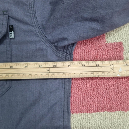 Carhartt FR Boxy Fit Cropped Shirt long Sleeve large plain grey Button Up Skater Y2K Surf