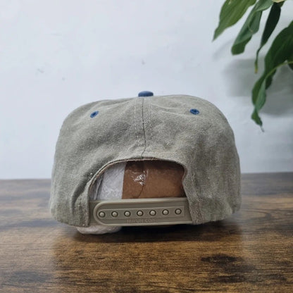 Vintage American Baseball Hat Snapback cap one size adjustable khaki blue breakbush chicken