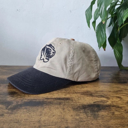 Vintage American Baseball Hat Snapback cap one size adjustable missouri tigers cream black