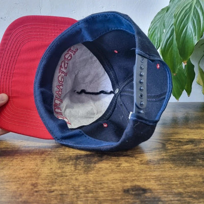 Vintage Budweiser Baseball Hat Snapback cap one size adjustable navy red