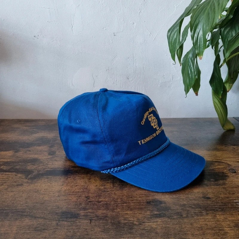 Vintage American Trucker Hat Snapback cap one size adjustable blue tension brothers