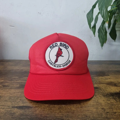Vintage American Trucker Hat Snapback cap one size red Bird Chrysler dodge dealer