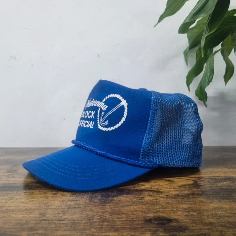 Vintage American Trucker Hat Snapback cap one size blue Waterama Block Official