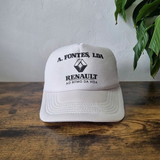 Vintage American Trucker Hat Snapback cap one size adjustable white Renault car dealer