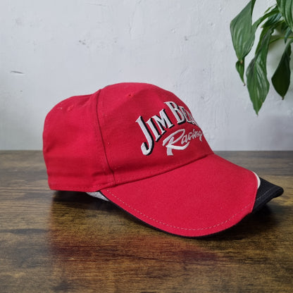 Vintage American Baseball Hat Snapback cap one size red Jim Beam racing