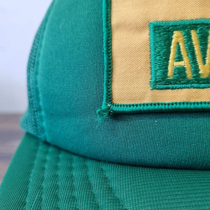 Vintage American Trucker Hat Snapback cap one size adjustable green Avadex