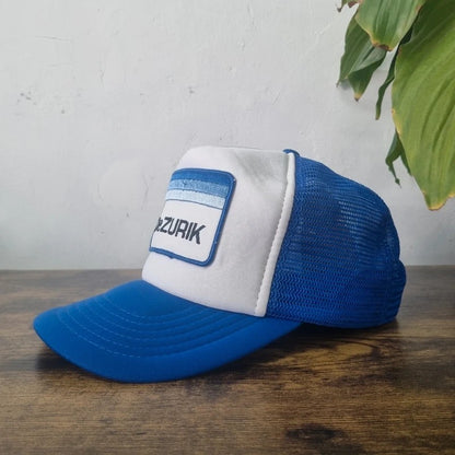 Vintage American Trucker Hat Snapback cap one size adjustable blue white De Zurik