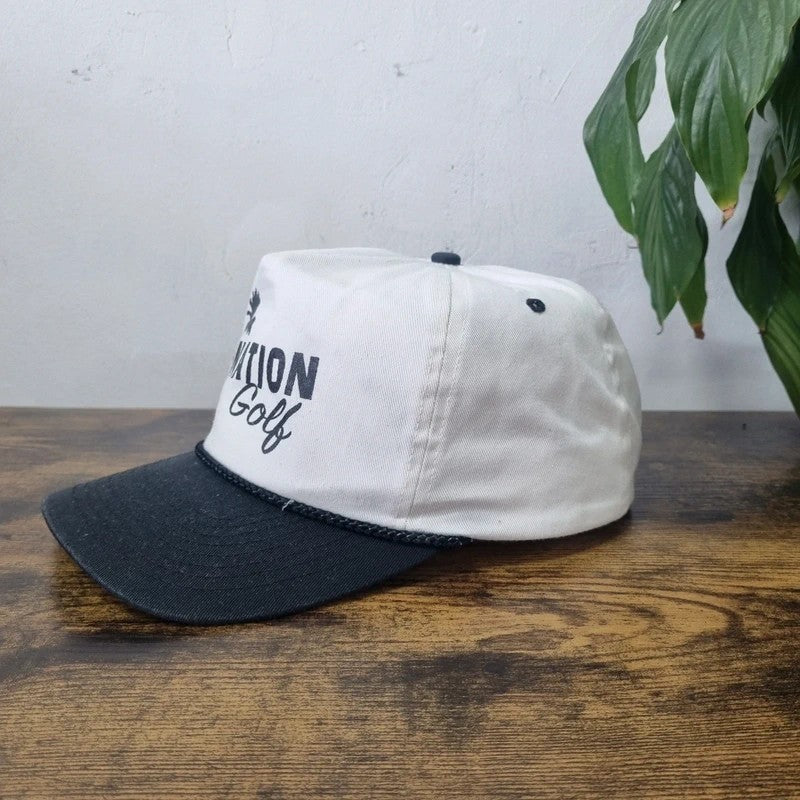 Vintage American Trucker Hat Snapback cap one size adjustable black white nation golf