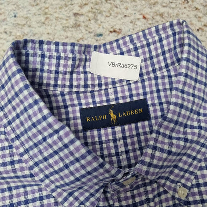 Ralph Lauren OXFORD SHIRT CHECK LONG SLEEVE - Purple - Size XL