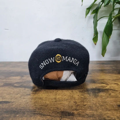 Vintage snow mania 81 baseball sherpa Hat Snapback cap one size adjustable black