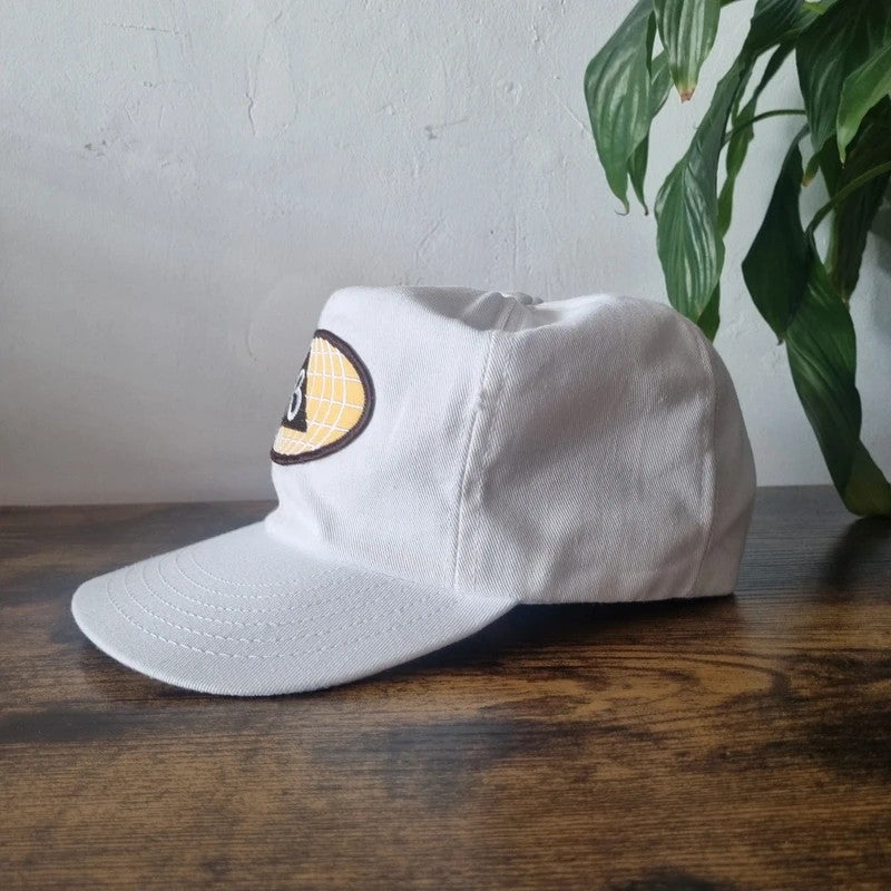 Vintage American Trucker Hat Snapback cap one size adjustable white globe