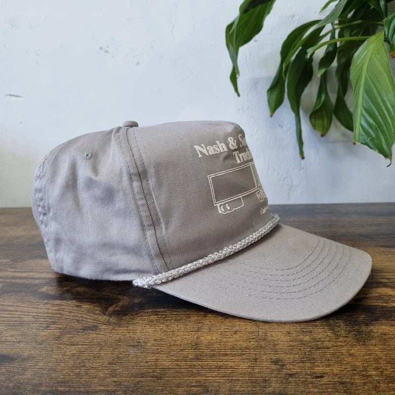 Vintage American Trucker Hat Snapback cap one size adjustable grey Nash Trucking