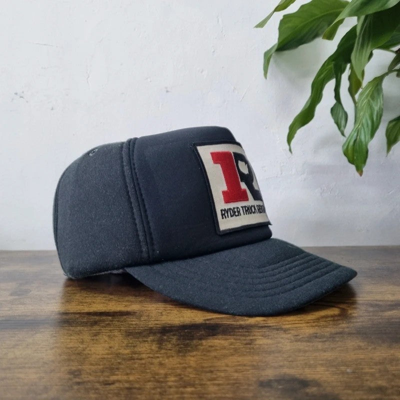 Vintage American Trucker Hat Snapback cap one size adjustable black rider truck rental