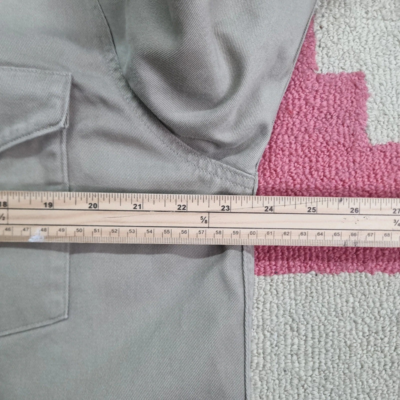 Vintage Carhartt Boxy Fit Cropped Over Shirt shacket Sleeve Medium plain Beige Button Up