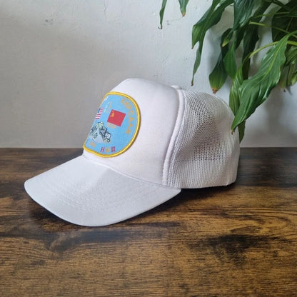 Vintage American Trucker Hat Snapback cap one size white 1988 Kearsarge National Test Site