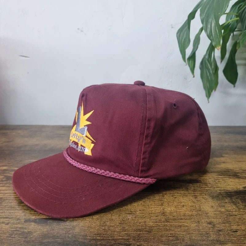 Vintage American Trucker Hat Snapback cap one size burgundy Lefties staples
