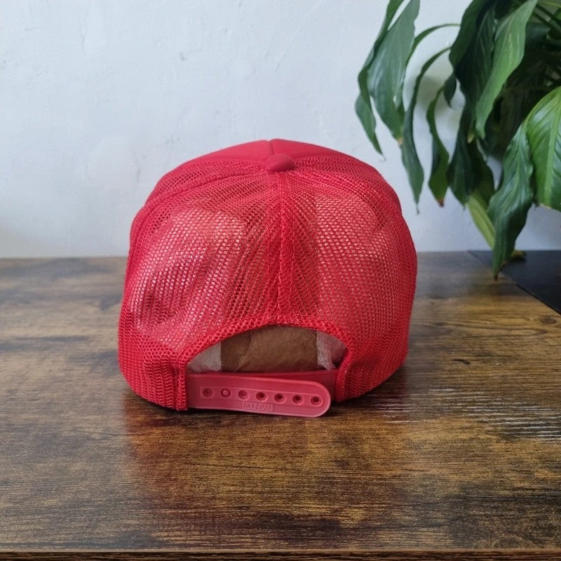 Vintage American Trucker Hat Snapback cap one size adjustable red classic chevy club springfield