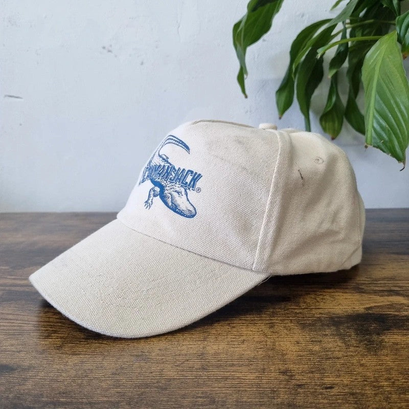 Vintage American Baseball Hat Snapback cap one size cream cayman jacket crocodile
