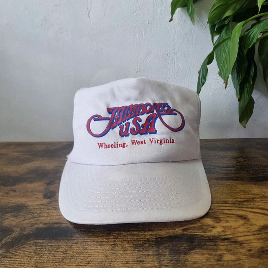 Vintage American Trucker Hat Snapback cap one size adjustable white Jamboree