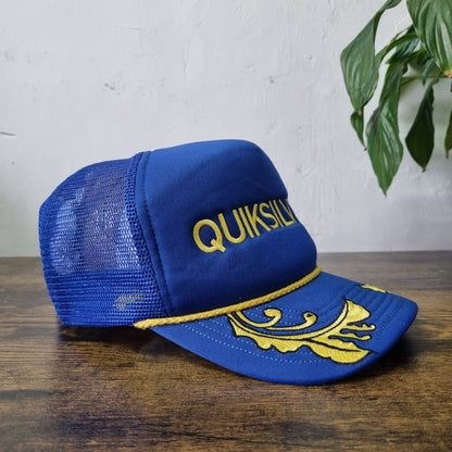 Vintage Quicksilver Trucker Hat Snapback cap one size adjustable Blue