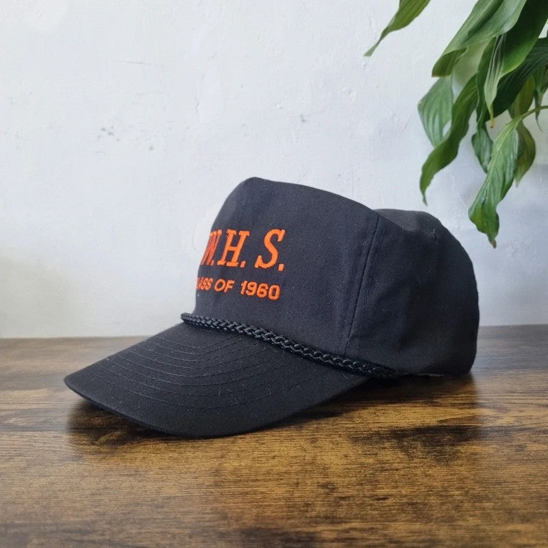Vintage American Trucker Hat Snapback cap one size adjustable black W.h.s. class of 1980