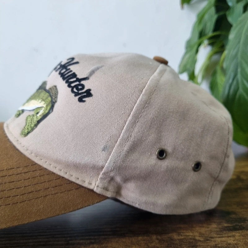Vintage American Baseball Hat Snapback cap one size adjustable beige walley hunter fishing