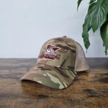Vintage American Baseball Cap snapback hat camo mesh one size adjustable Chevrolet beige