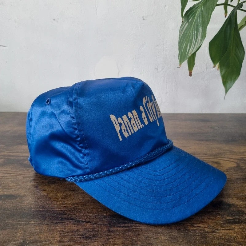 Vintage American Trucker Hat Snapback cap one size adjustable blue Panama city beach