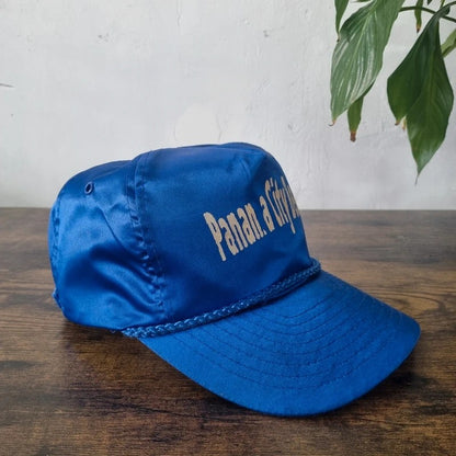 Vintage American Trucker Hat Snapback cap one size adjustable blue Panama city beach