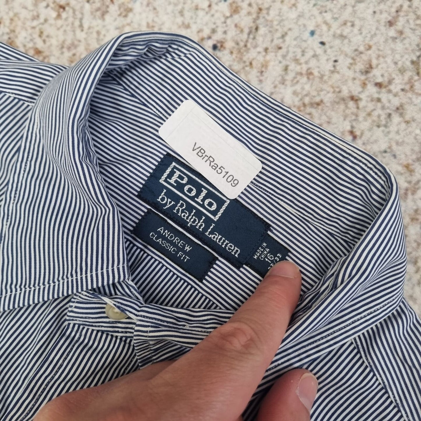 Ralph Lauren SHIRT ANDREW CLASSIC FIT STRIPE 32 33 - Blue - Size 16