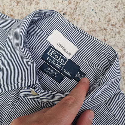 Ralph Lauren SHIRT ANDREW CLASSIC FIT STRIPE 32 33 - Blue - Size 16