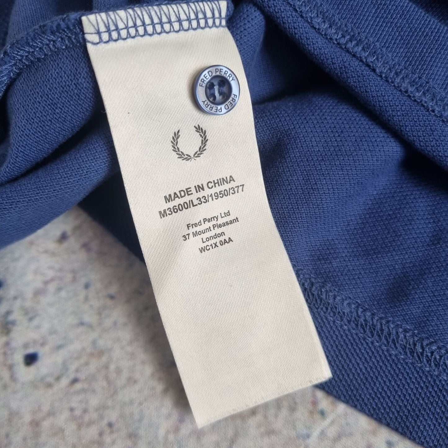 Fred Perry POLO SHIRT WHITE GREEN DETAILING - Blue - Size M