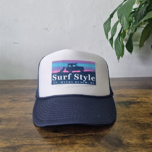 Vintage American Trucker Hat Snapback cap one size adjustable navy white Suf sty