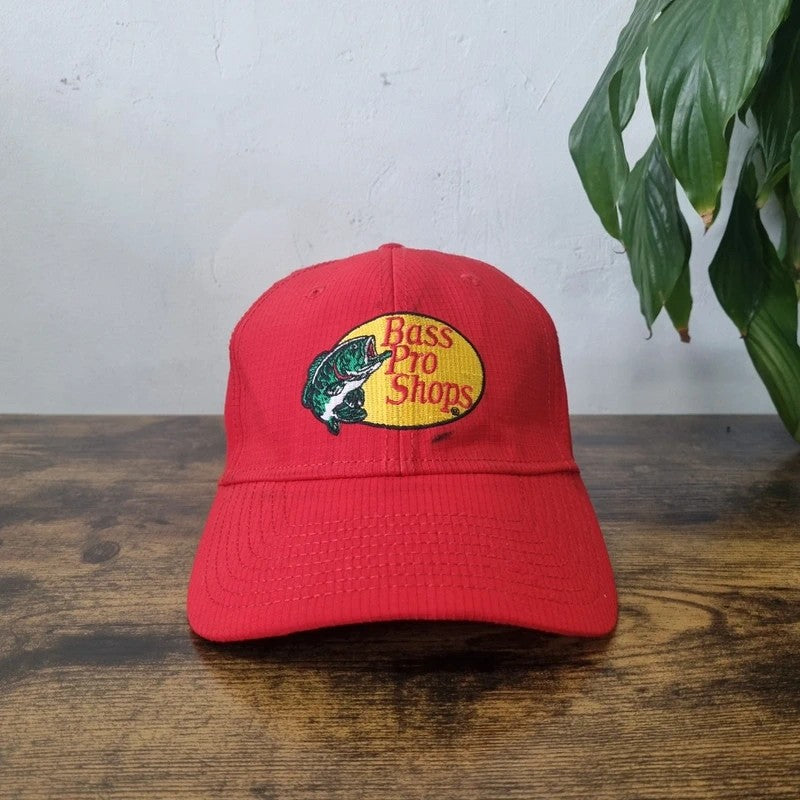 Bass Pro Shop Baseball Hat Snapback cap one size adjustable red