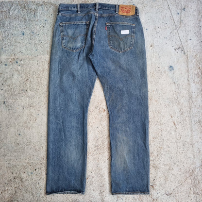 Levi's 501 Jeans Denim Straight Leg Button Fly Red Tab - Size W38 L32 - Blue