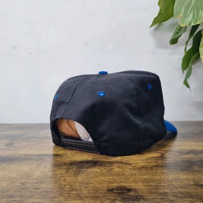Vintage American Baseball Hat Snapback cap one size adjustable black blue permatex racing